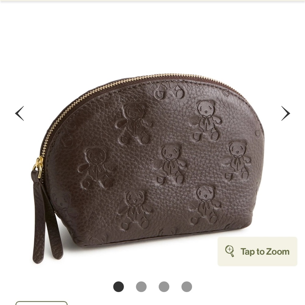 ISO Vera Bradley Bears Mosaic Dome Cosmetic in brown leather